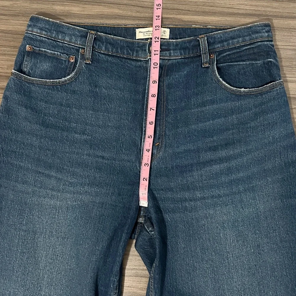 Abercrombie & Fitch The 90s Straight Ultra High Rise Jeans Dark Wash Blue 32 14
